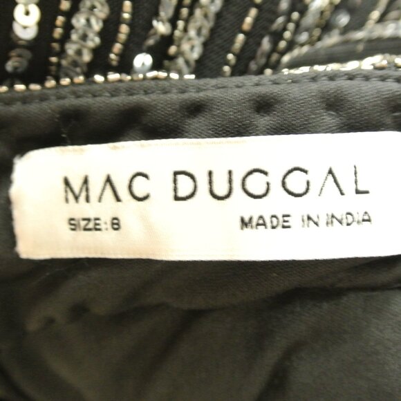 NEW MAC DUGGAL Sequined Cut Out Ruffled Cap Sleeve Lace Up Gown SIZE 8#2413* - Picture 8 of 10